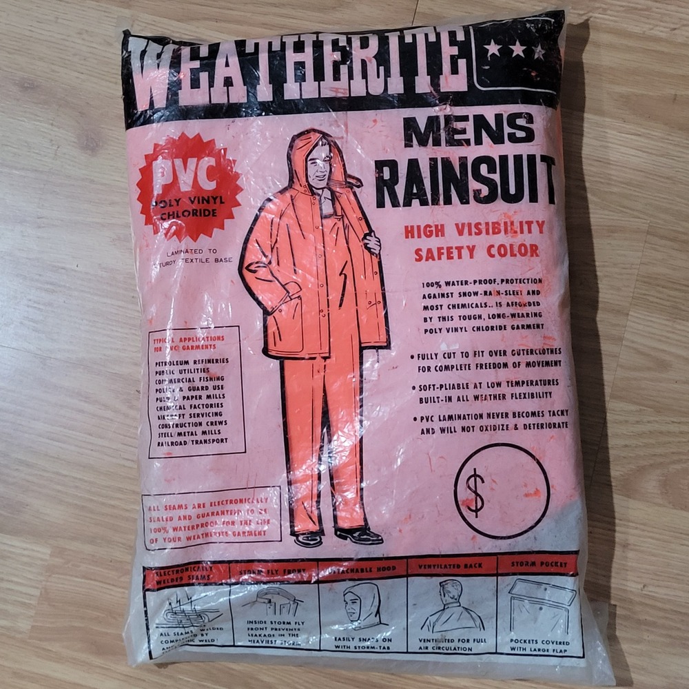 Weatherite Large 3 pc Safety PVC Rainsuit Waterproof High Visibility Orange 8117